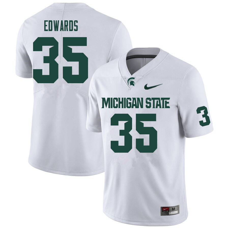 Men #35 Sam Edwards Michigan State Spartans College Football Jerseys Sale-White